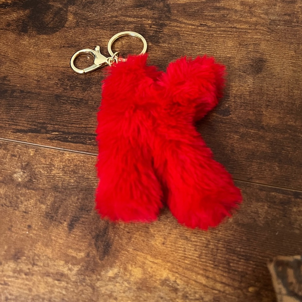 Red “K” Fur Keychain/Bag Charm Accessory